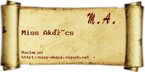Miss Akács névjegykártya